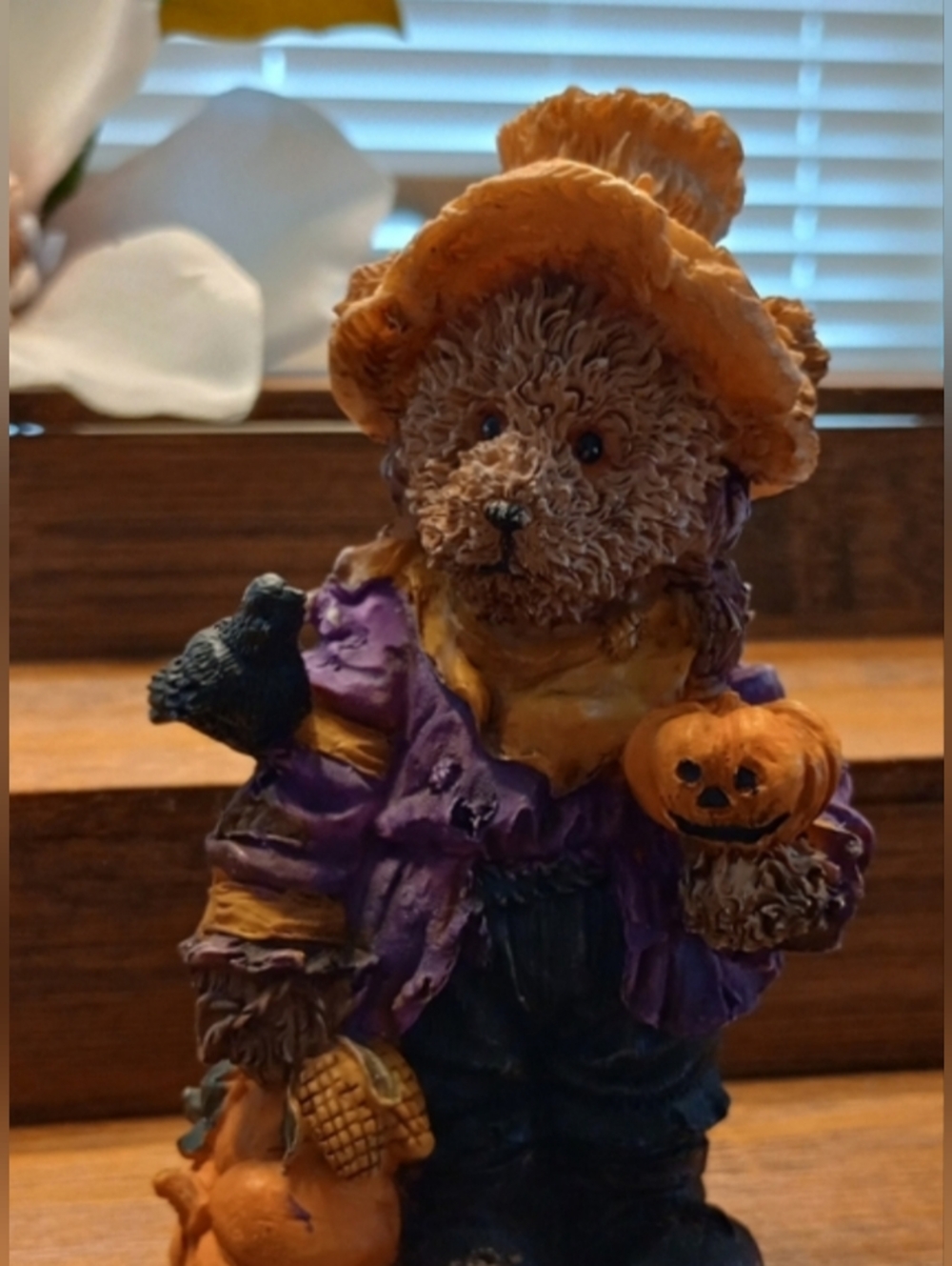 Halloween Scarecrow Bear Figurine - Orange, Purple, Black ( Bundle 3 For 15)